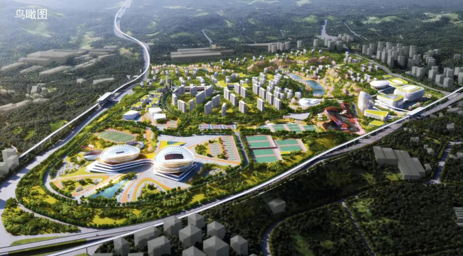 大渡口小球赛事中心,航拍大渡口小球赛事中心