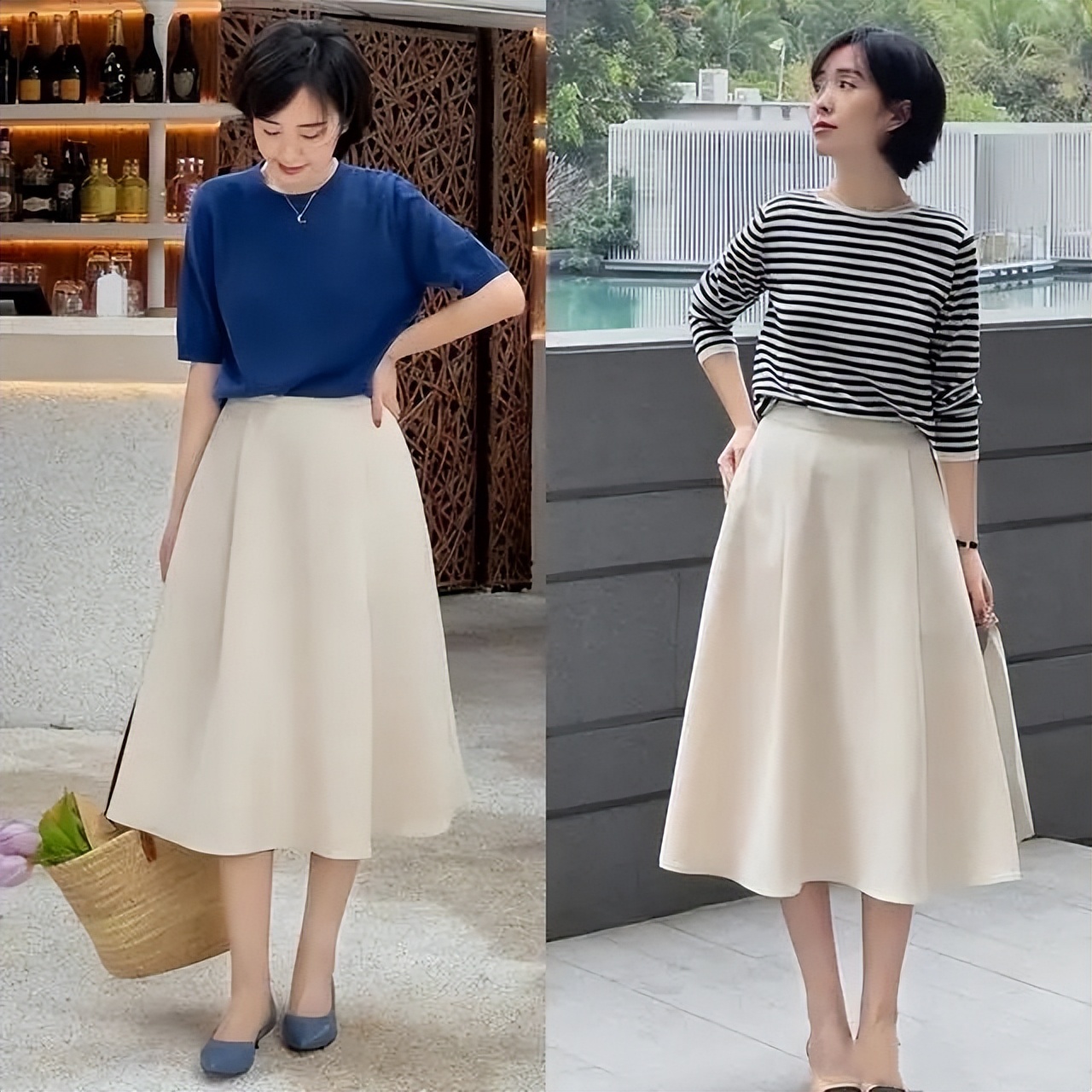 中年小香风搭赫本裙,赫本裙怎么搭配上衣不显老