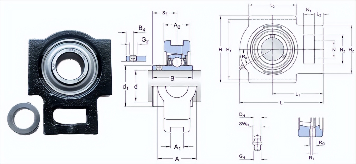 收割机免维护轴承,收割机滚筒用免维护轴承