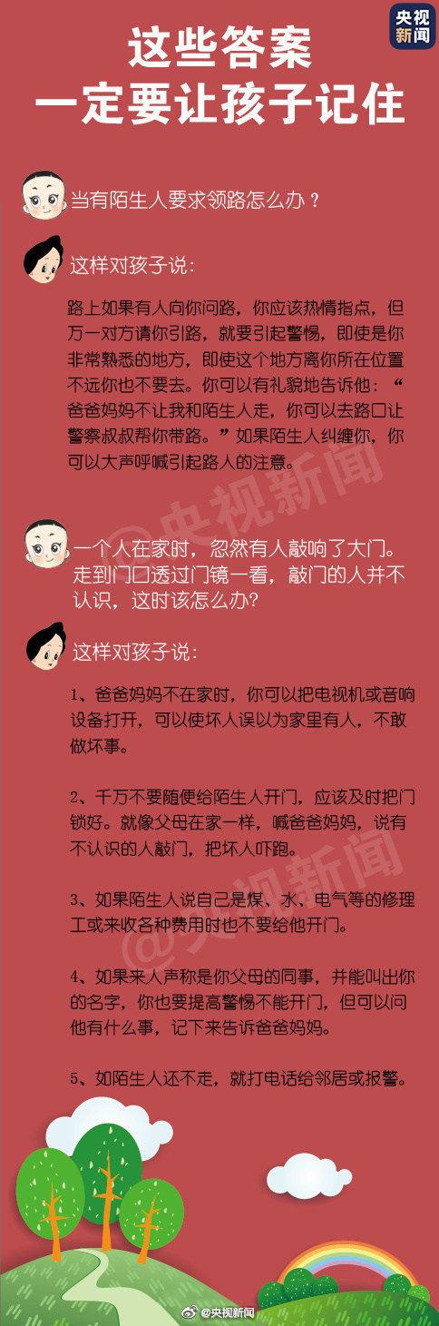 防拐家长必读,一定要告诉孩子的防拐知识