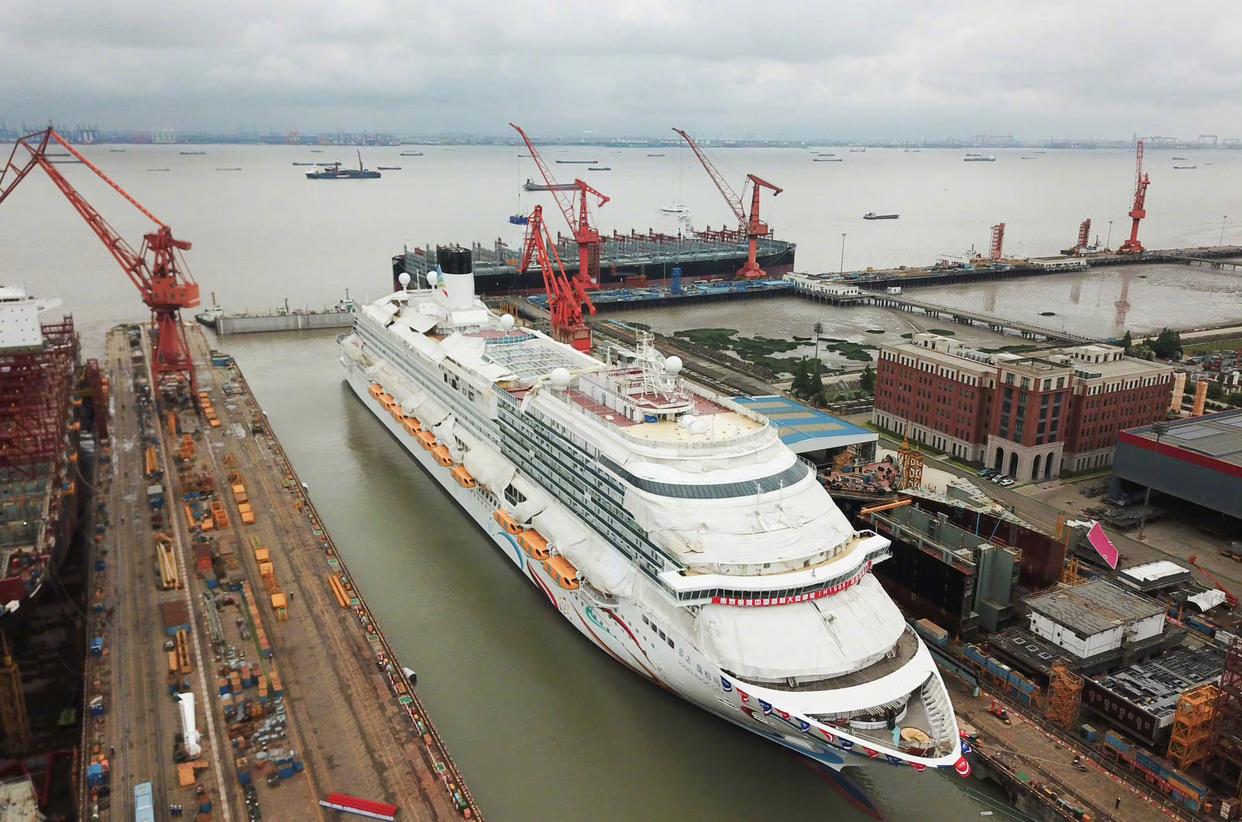 美媒中国大型游轮,国产首艘豪华游轮最新进展视频