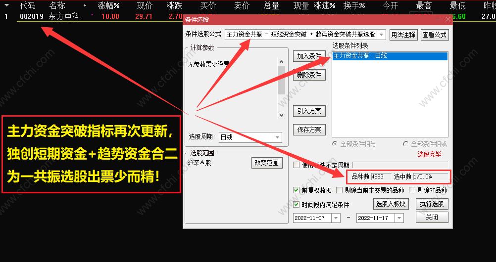 主力资金选股指标源码,主力介入选股绝密指标