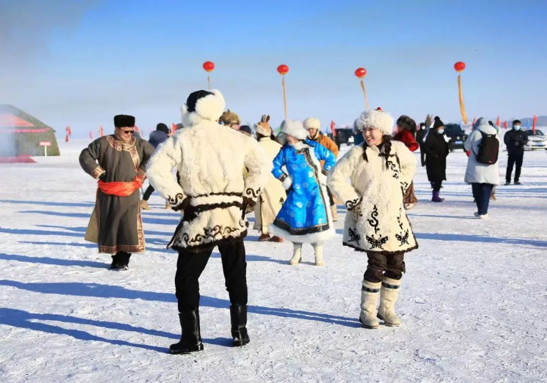 达斡尔打冰火球,呼伦贝尔达斡尔冰钓节