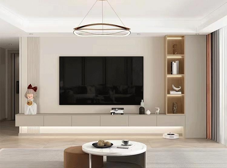 有门的电视背景墙最新设计,电视背景墙怎么设计既经济又好看