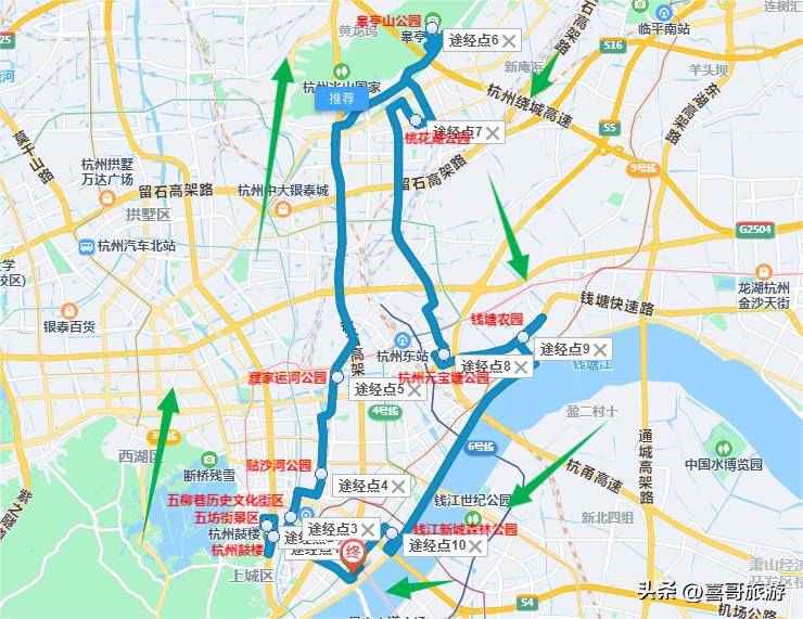 杭州景点游玩路线推荐图,杭州市上城区旅游攻略