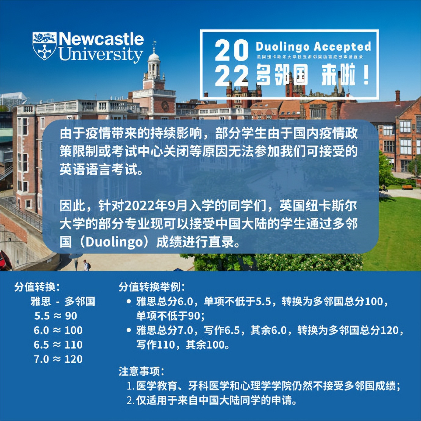 「注意」英国大学2022年本科&硕士直入接受多邻国!最新院校清单