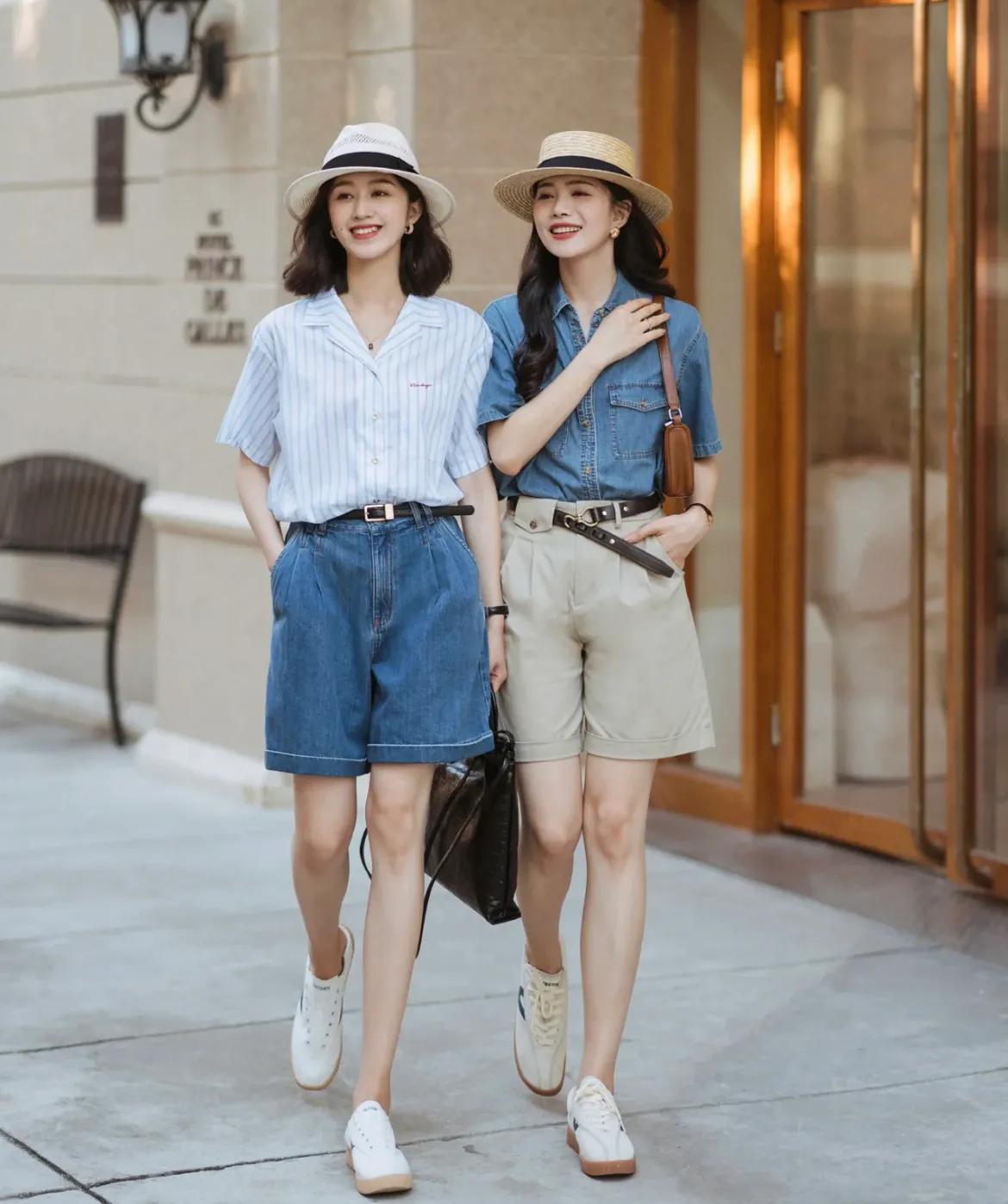 夏日闺蜜日常穿搭模板,夏季闺蜜装穿搭时髦可爱