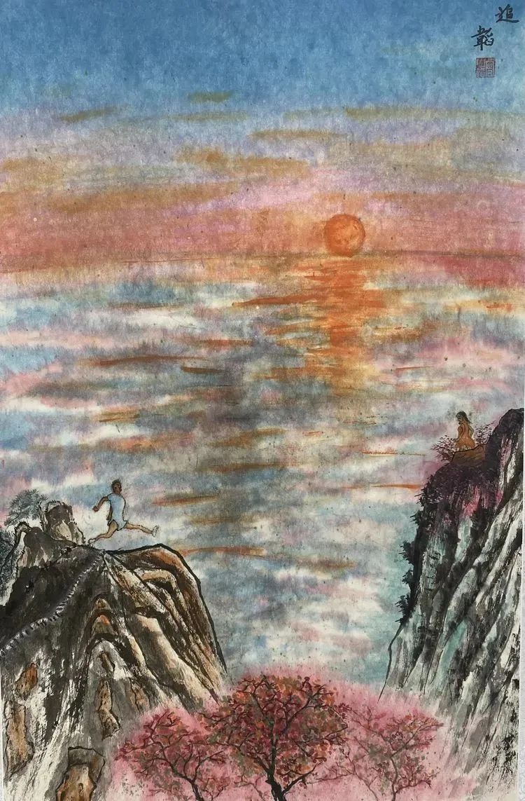 仁山智水山水画,仁山智水书法作品