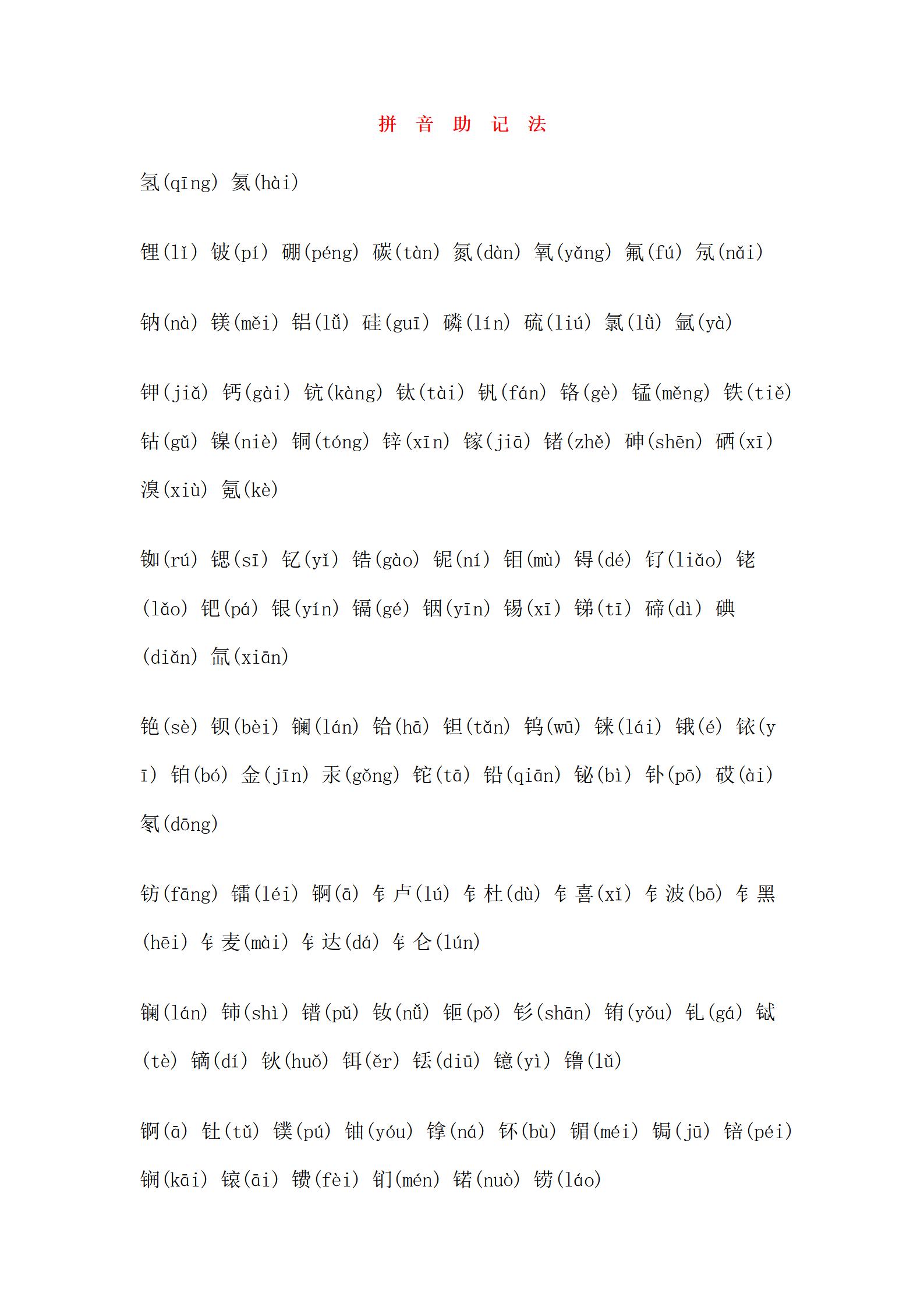 化学元素周期表主族元素记忆方法,元素周期表过渡元素记忆方法