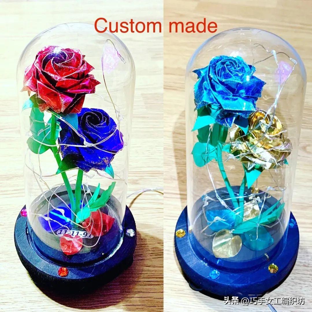 一张纸就能叠着的玫瑰,一张纸能折的红玫瑰花