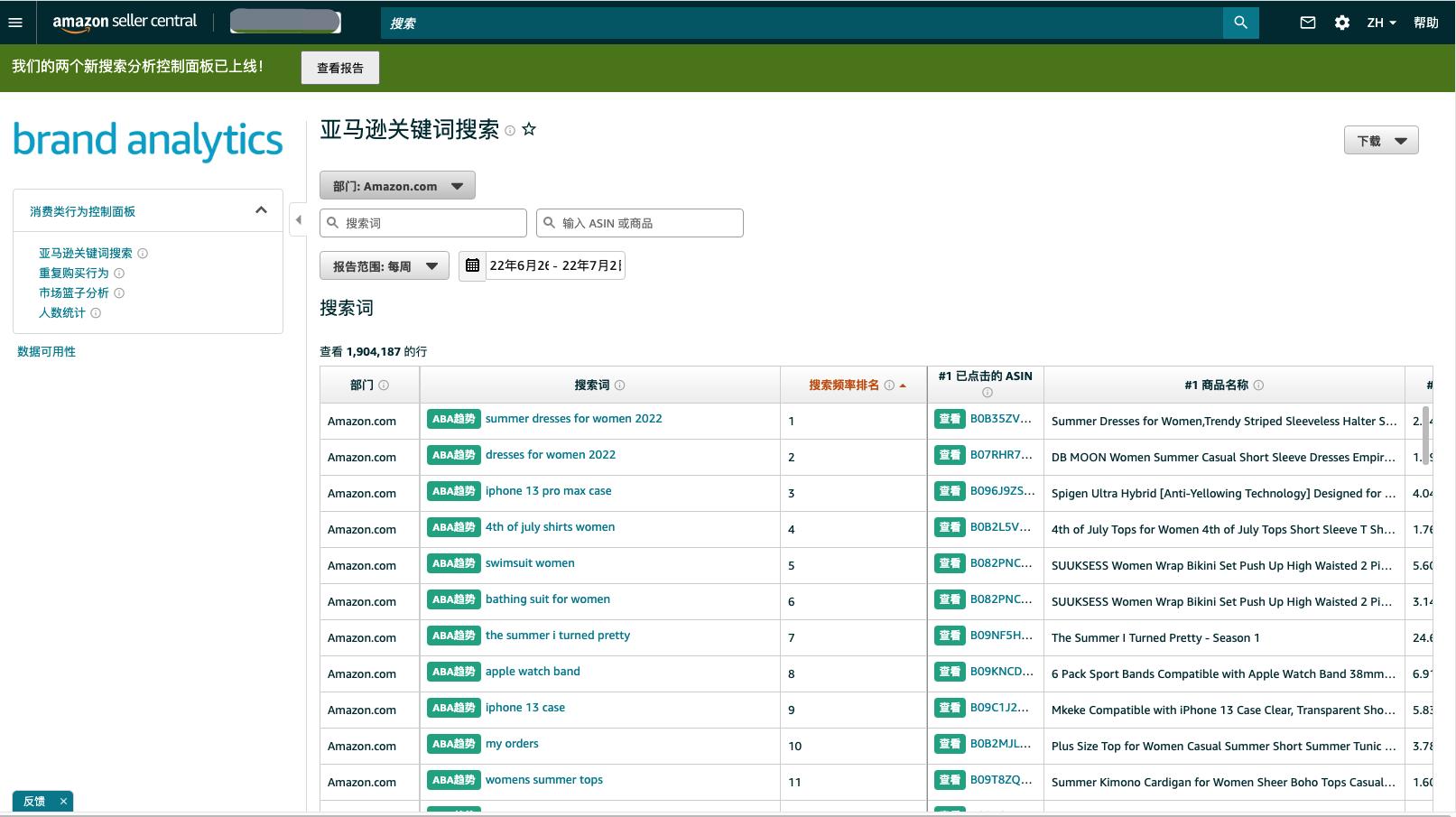 用飞鱼数据参谋，玩转亚马逊ABA，用一次就会爱上