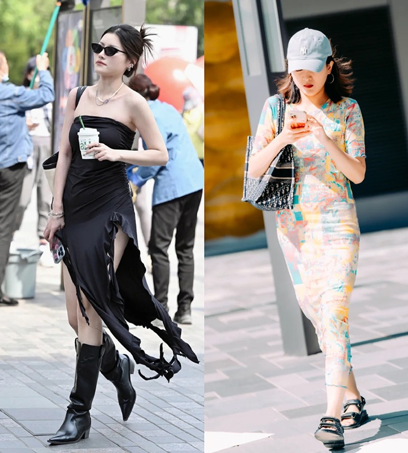 女生出门这样穿时尚减龄又撩人,被北京街拍惊艳到都是名媛范