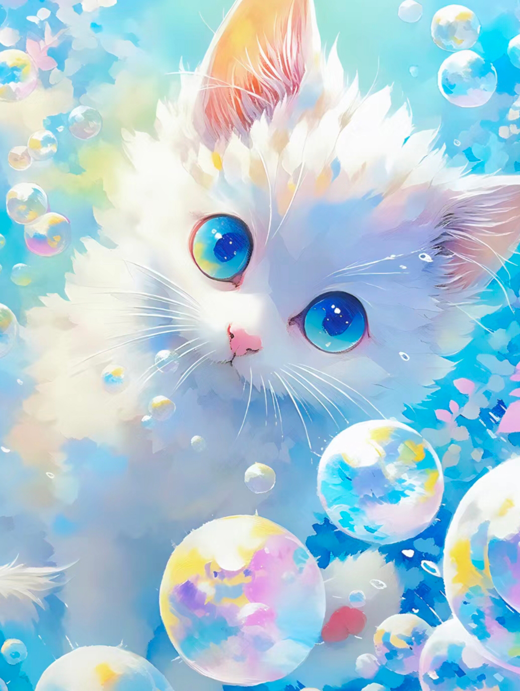 猫咪高清壁纸4k全屏60帧,萌萌哒粉色花篮里的猫咪图片壁纸