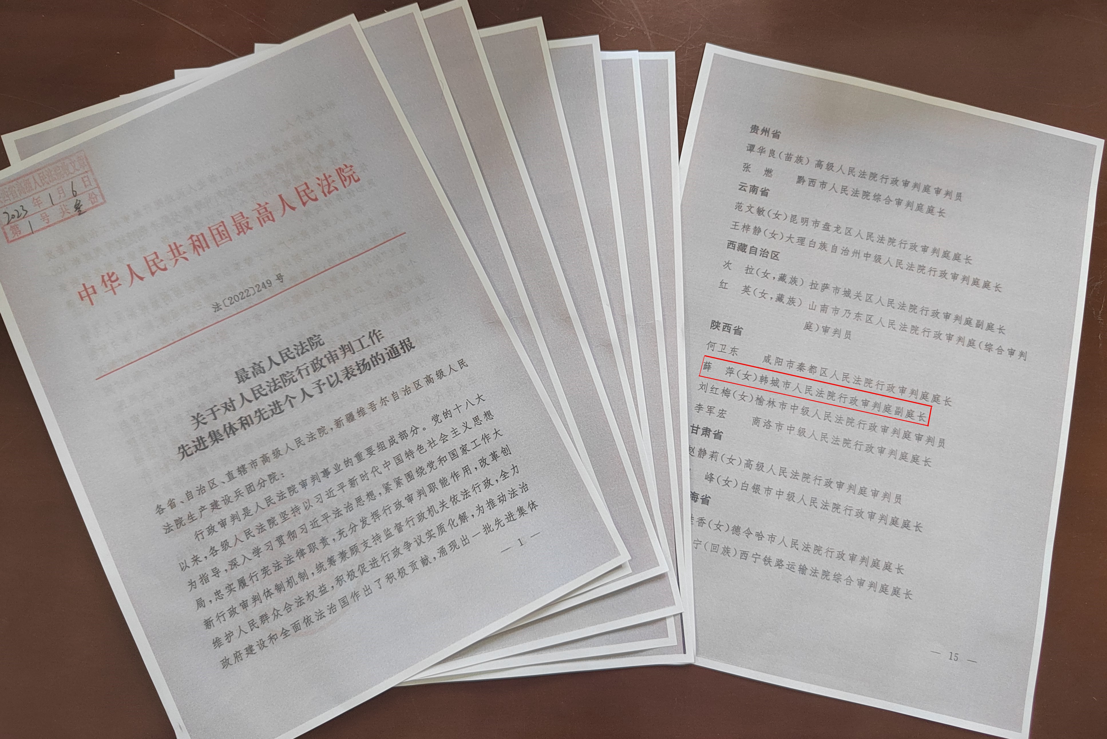 【学习先进，坚守公平正义】最高人民法院行政审判工作先进个人获得者——薛萍