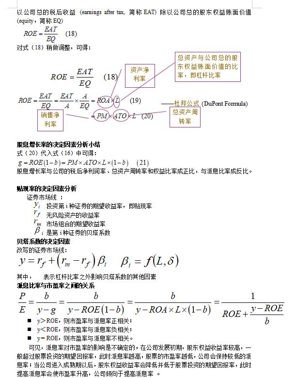 金融学公式汇总,金融市场学公式