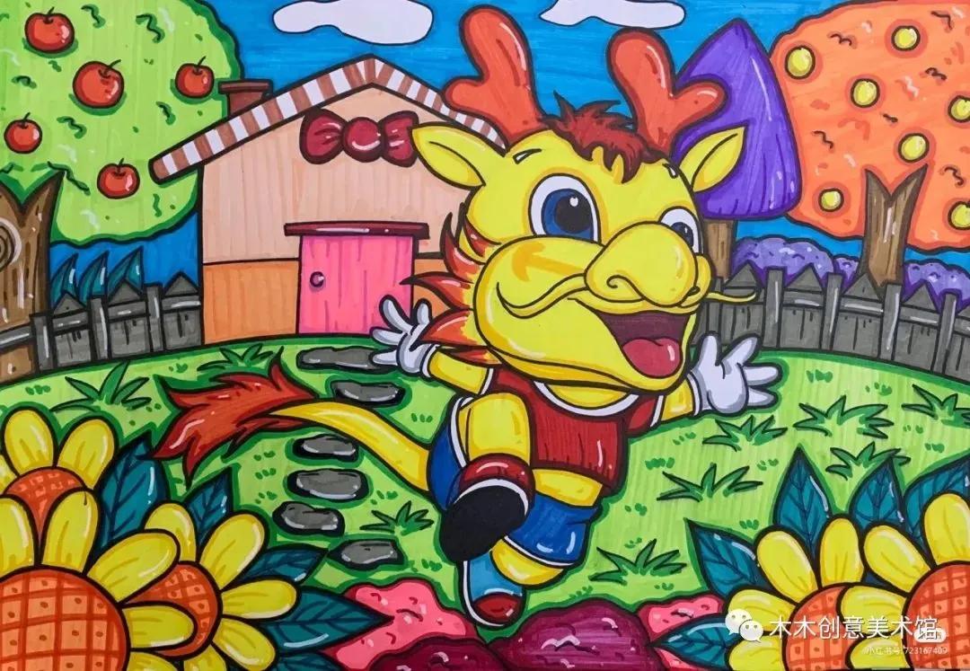 丙烯马克笔绘画可爱又简单的动物,24色马克笔绘画小动物