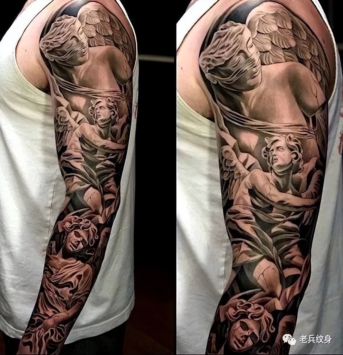 花臂纹身彩臂,花臂一次性纹好还是分次纹好