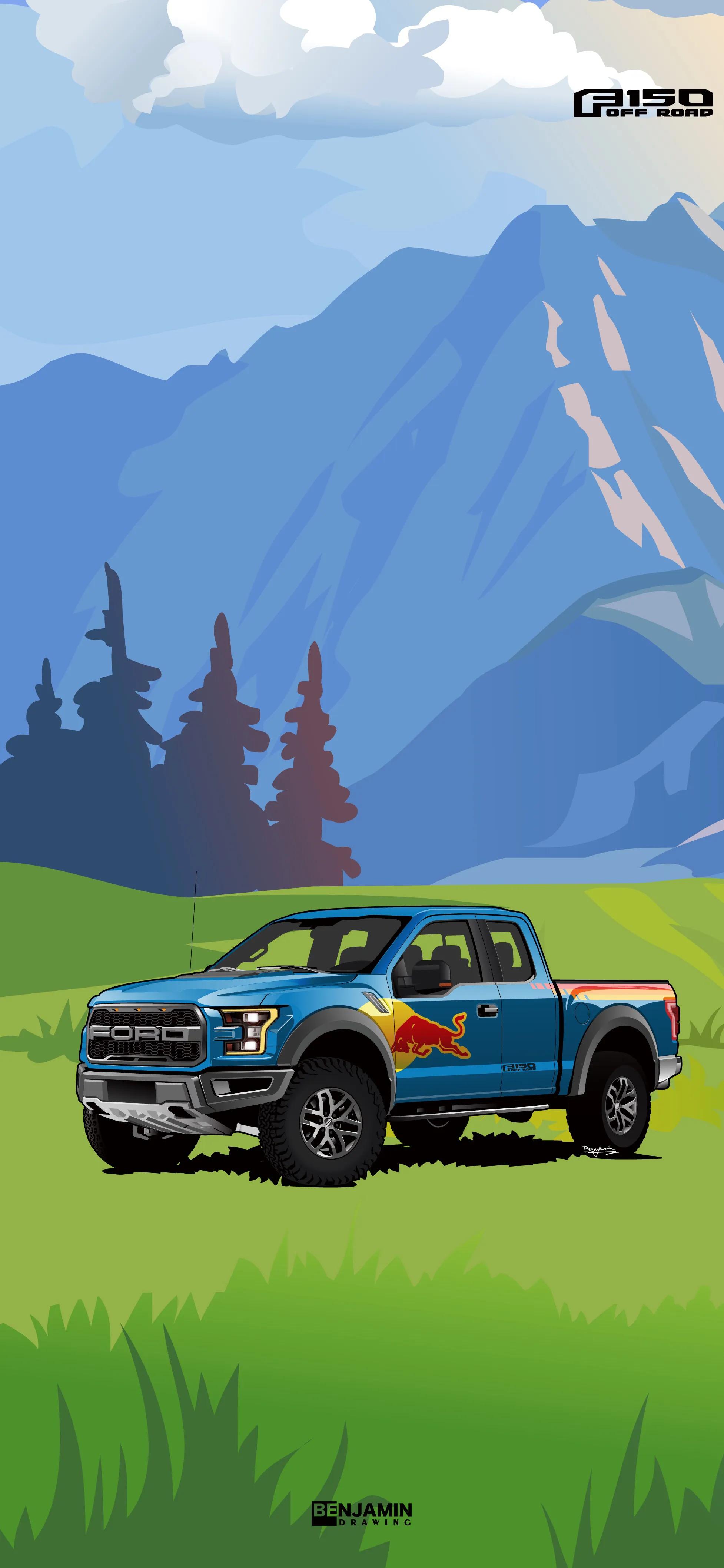 手绘汽车手机壁纸,手绘汽车4k超清手机壁纸