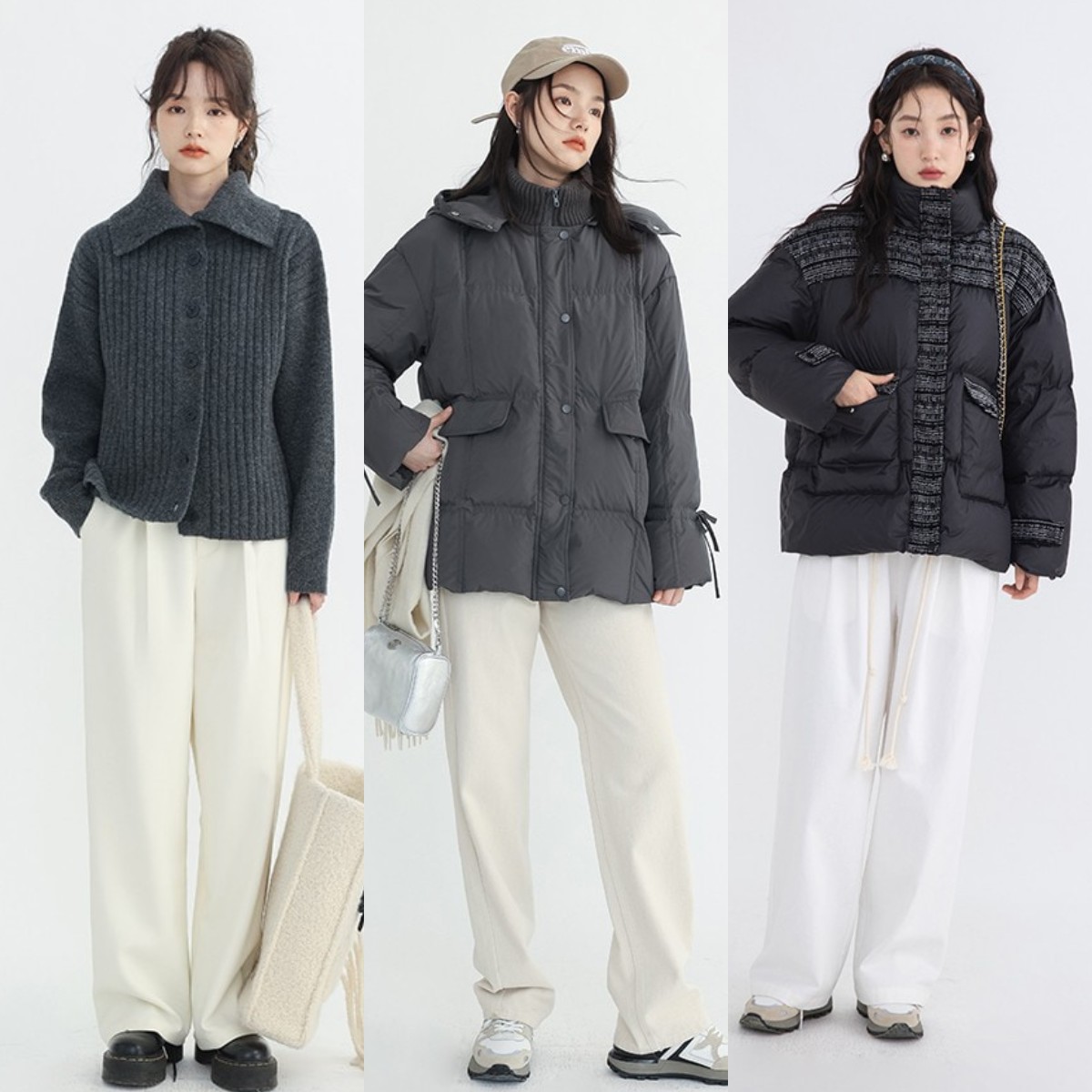 冬天白色裤子配什么颜色上衣好看,冬天穿的白色阔腿长裤配什么大衣