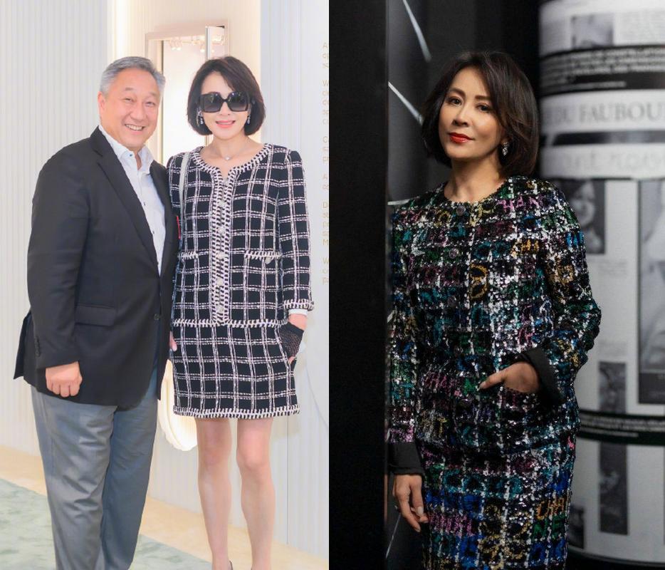 刘嘉玲与梁朝伟恩爱合照穿小香风,刘嘉玲梁朝伟红毯动图