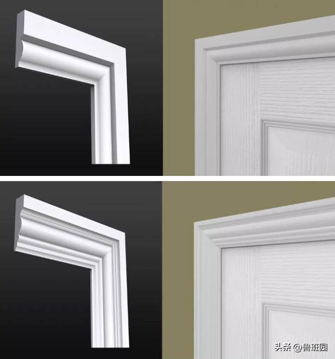 方形门套和弧形门套,门套和护墙板同材不同色