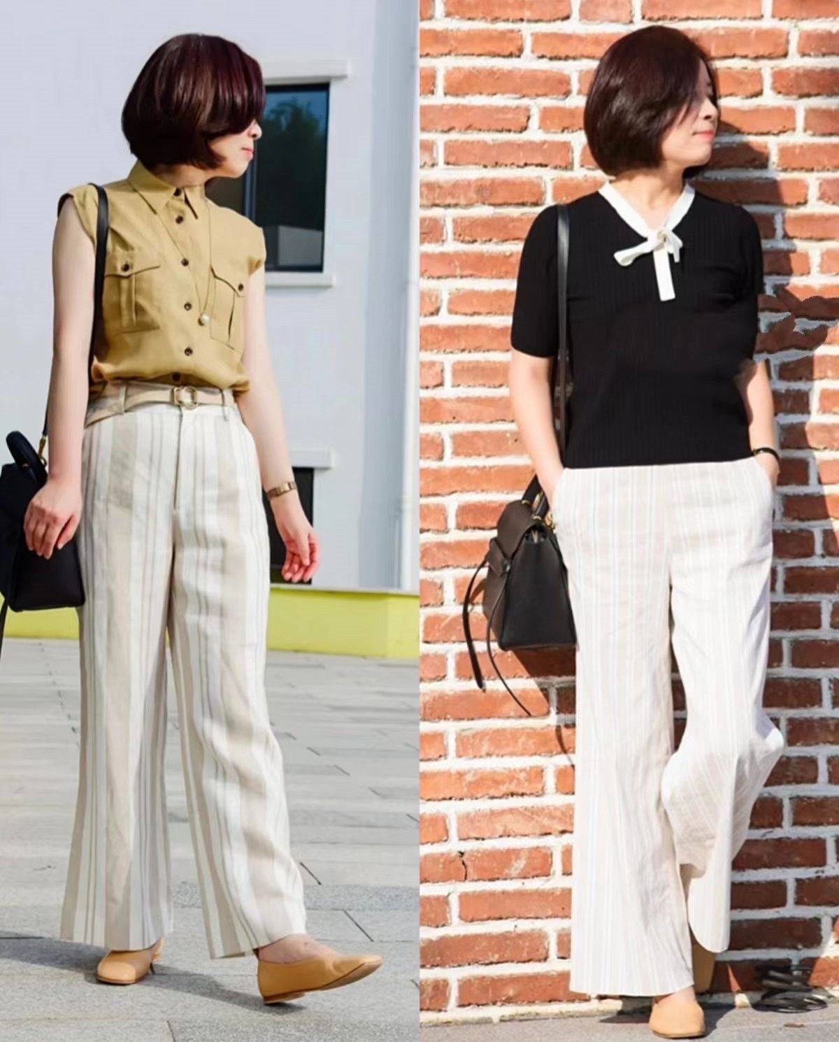 45岁女人穿直筒裤还是穿阔腿裤,中年女人穿阔腿裤直筒裤最合适