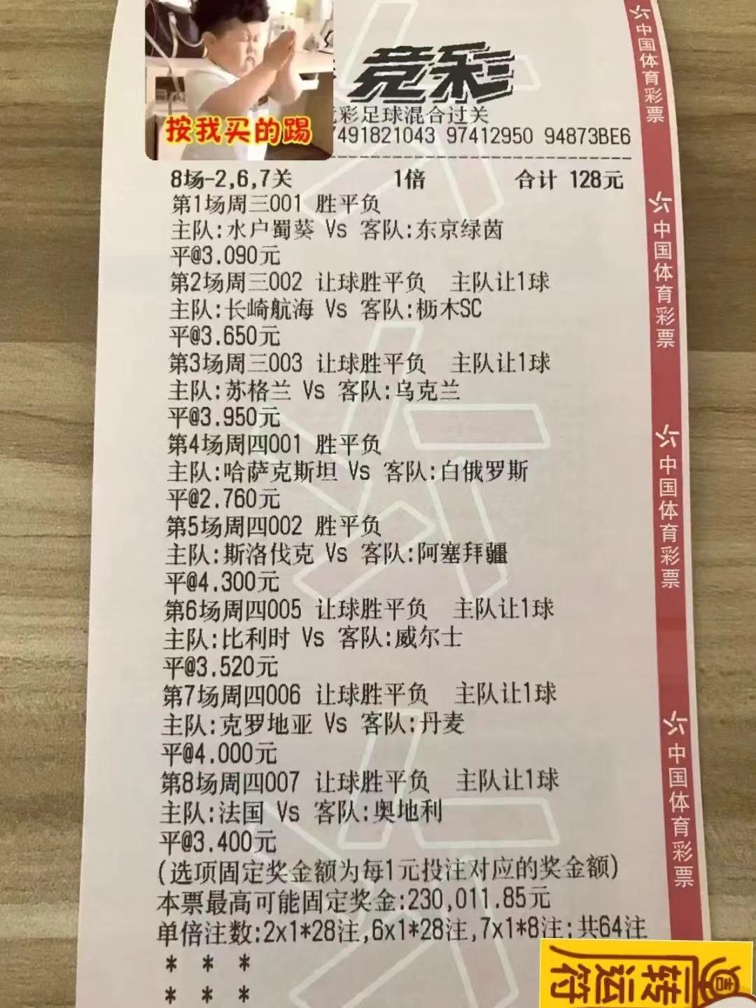 今日11.25足球竞彩推荐实单8串1,今日竞彩足球实单推荐5串1