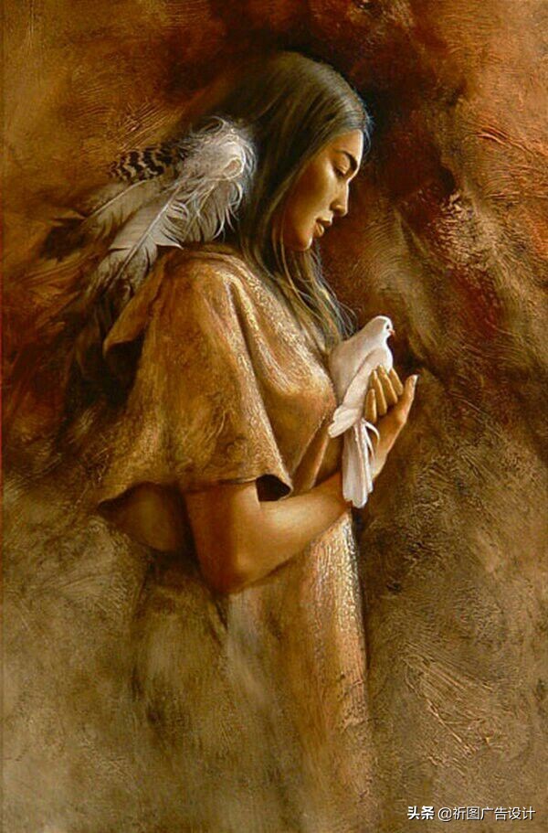 印第安人油画高清,印第安人油画艺术