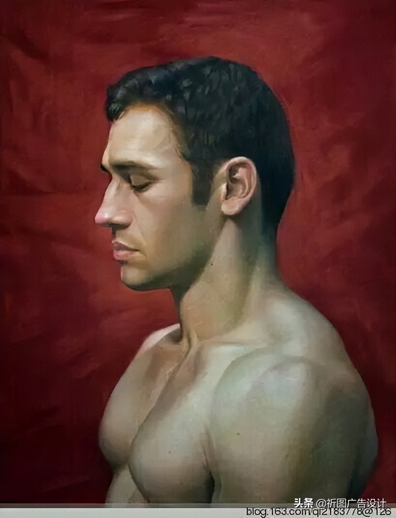 彩色粉笔人像绘画,人像粉笔画