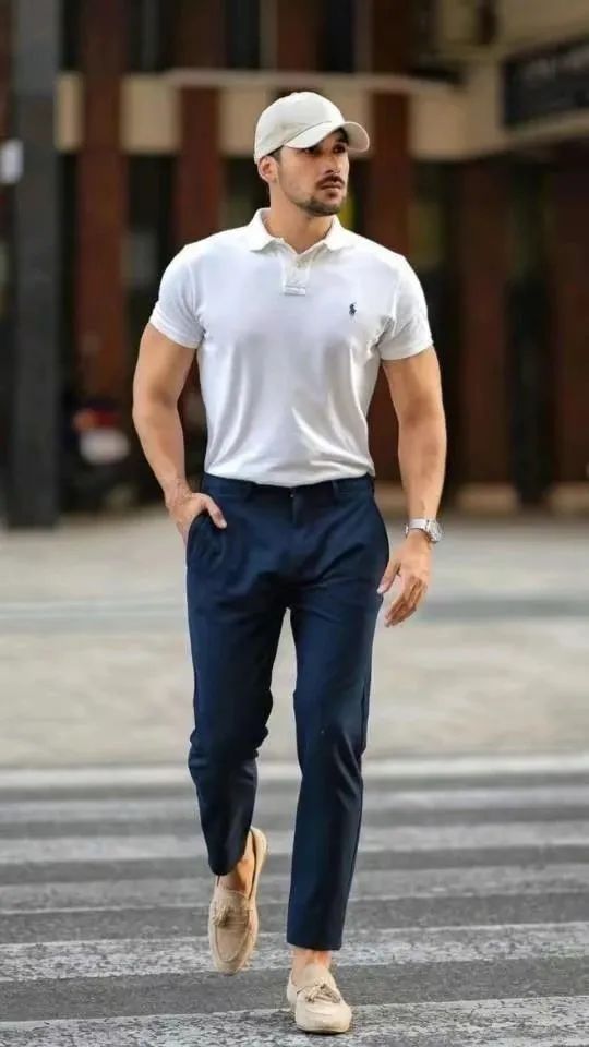 夏季男士polo衫短袖怎么搭配,夏季男士短袖polo衫搭配整套