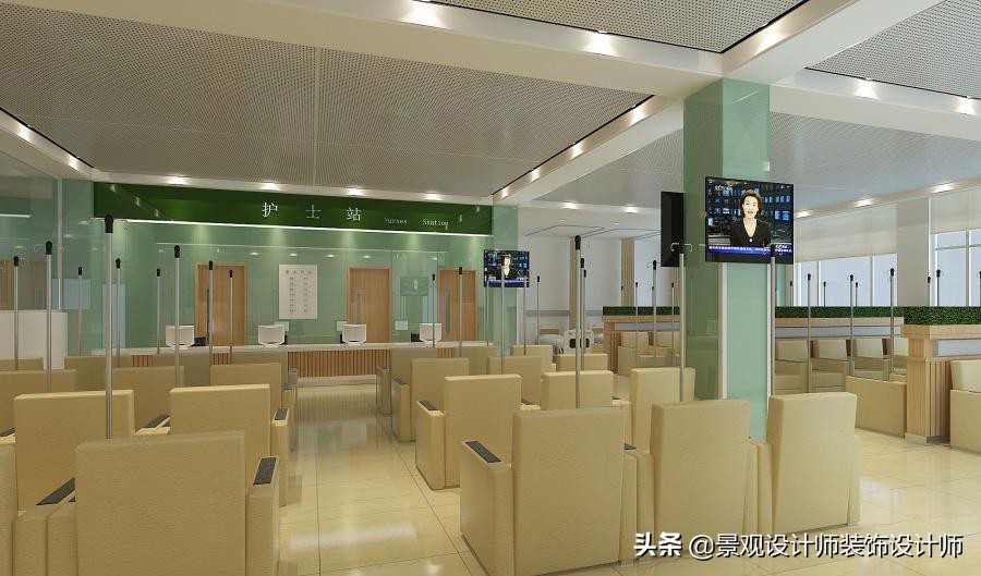 护士站背景墙分隔设计,护士站治疗室设计布局效果图