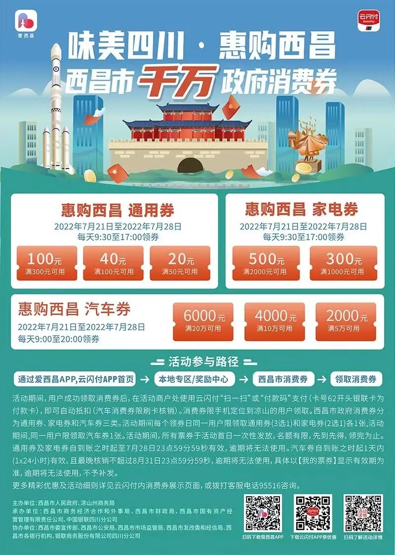 西昌市消费券怎样才能抢到呢,西昌政府优惠券领取教程