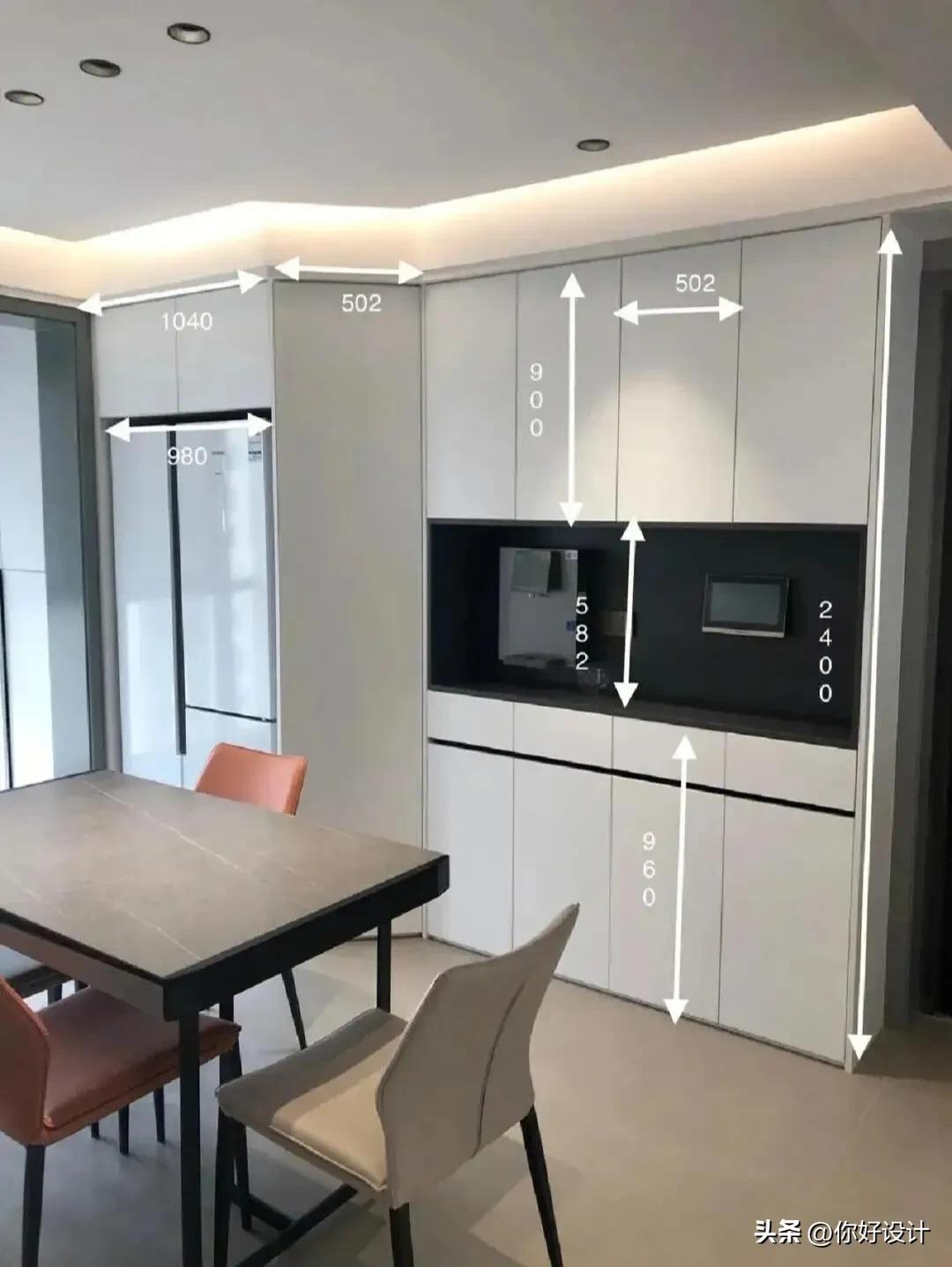 冰箱柜与酒柜一体的斜体柜尺寸,冰箱柜深度尺寸一般是多少