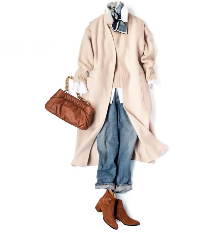 棕驼色大衣高级感穿搭,米驼棕大衣配什么颜色的内搭衬衫