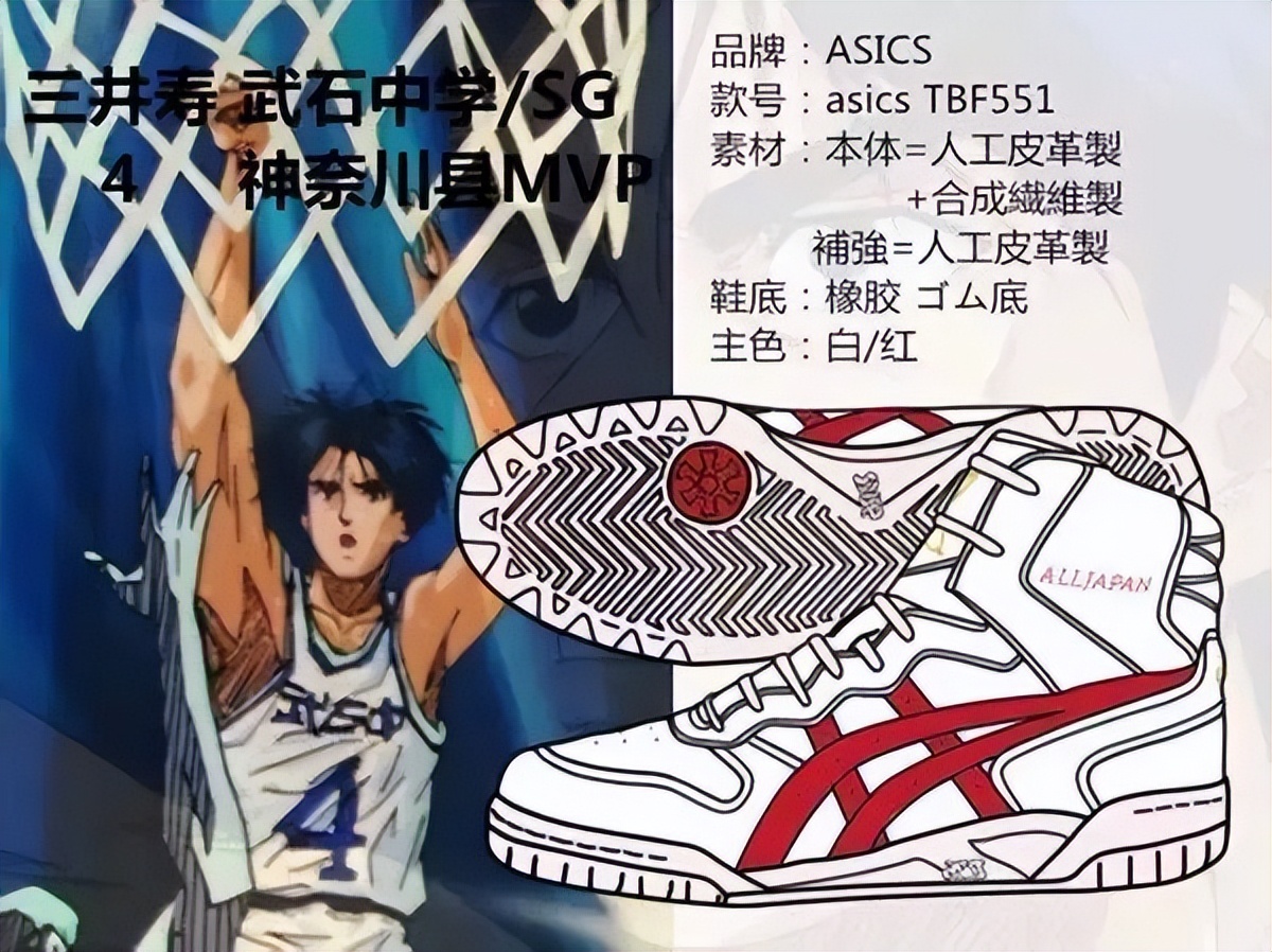 灌篮高手里队员们穿什么鞋,灌篮高手都穿什么球鞋