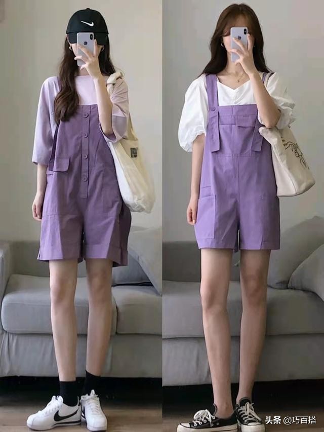 你与高个女生之间只差一条背带裤!轻松拉伸纵向线条,变高变时尚