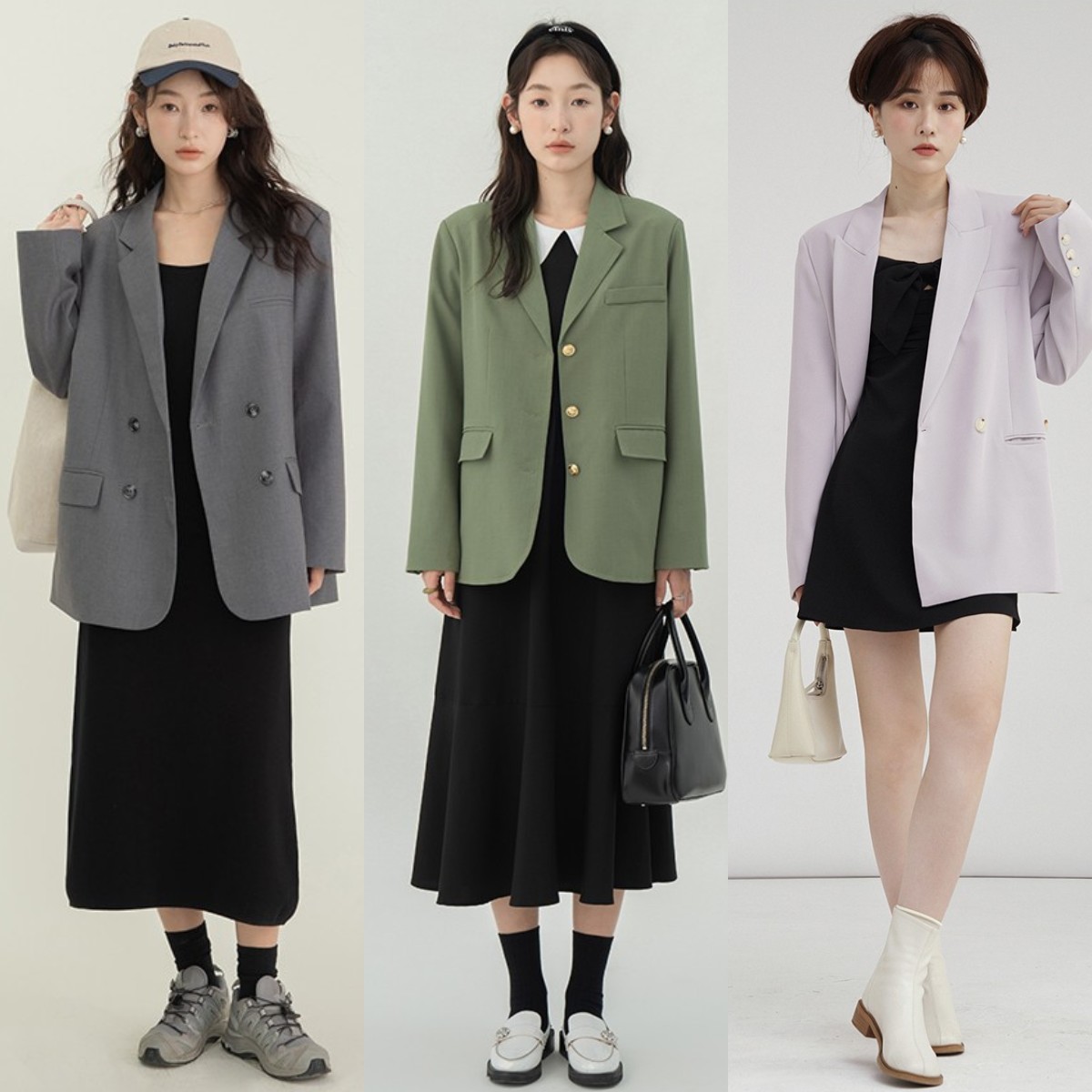 入秋怎么穿西装连衣裙,气质早秋西装裙子