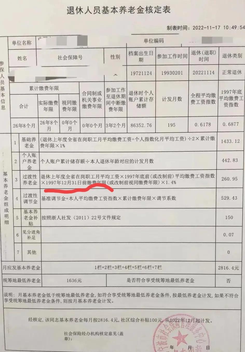 基本养老金核定表怎样解读,解读养老金核定表