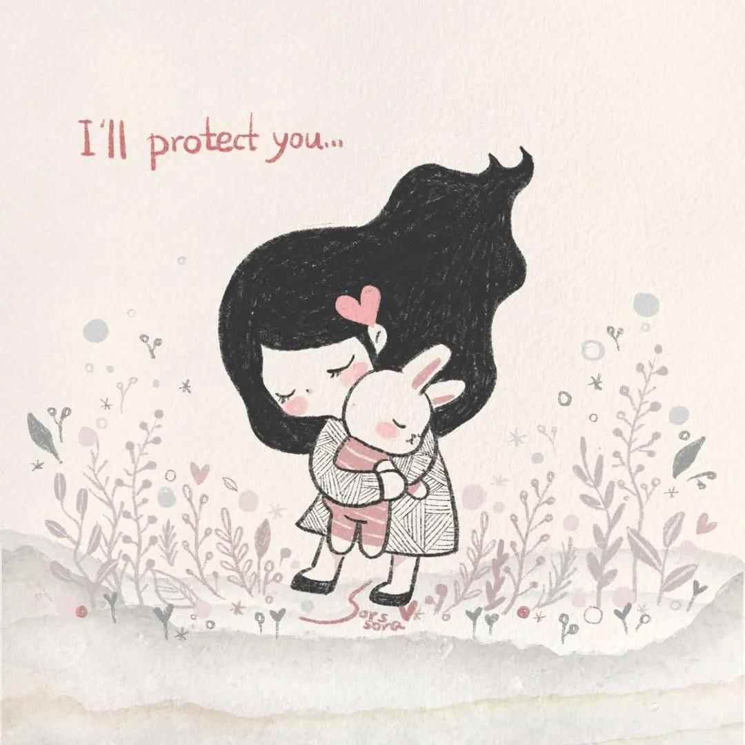 彩铅绘画7-15岁简笔画可爱又简单,可爱彩铅简笔画简单的少女