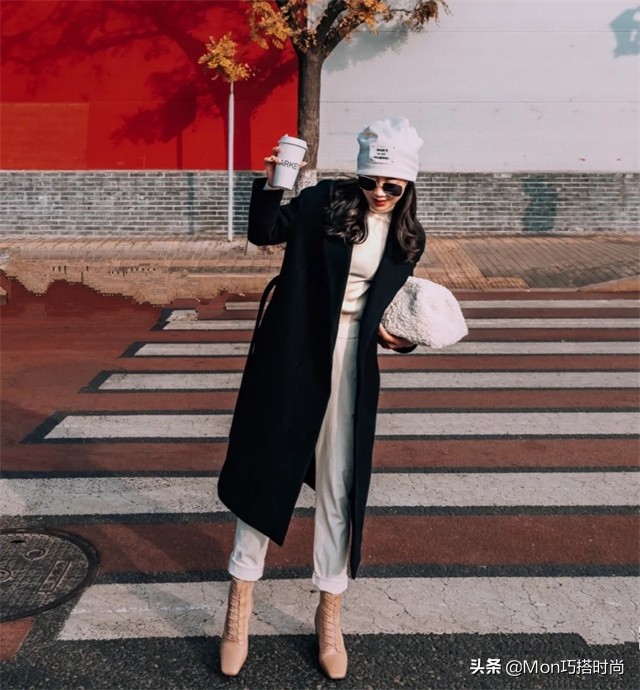 黑色贝雷帽子搭配什么颜色大衣,穿大衣适合的贝雷帽