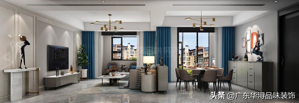 116平红色地板现代轻奢装修风格,140平轻奢木地板装修风格