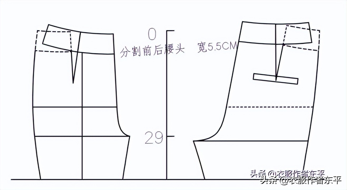 原创新款显瘦萝卜裤,高腰萝卜裤裁剪图