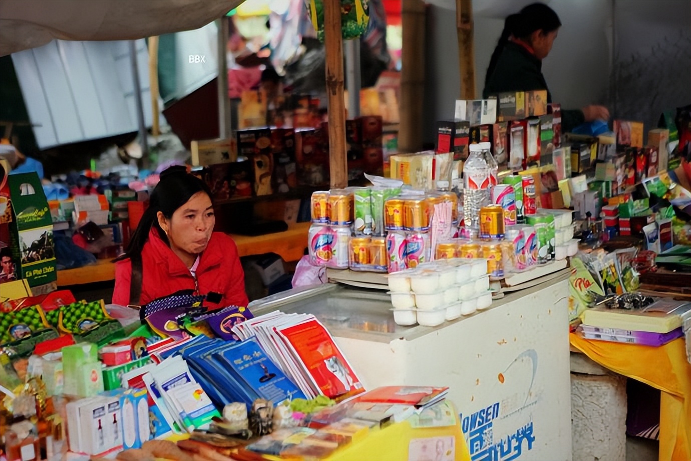 中越边境越南的露天集市,高平集市