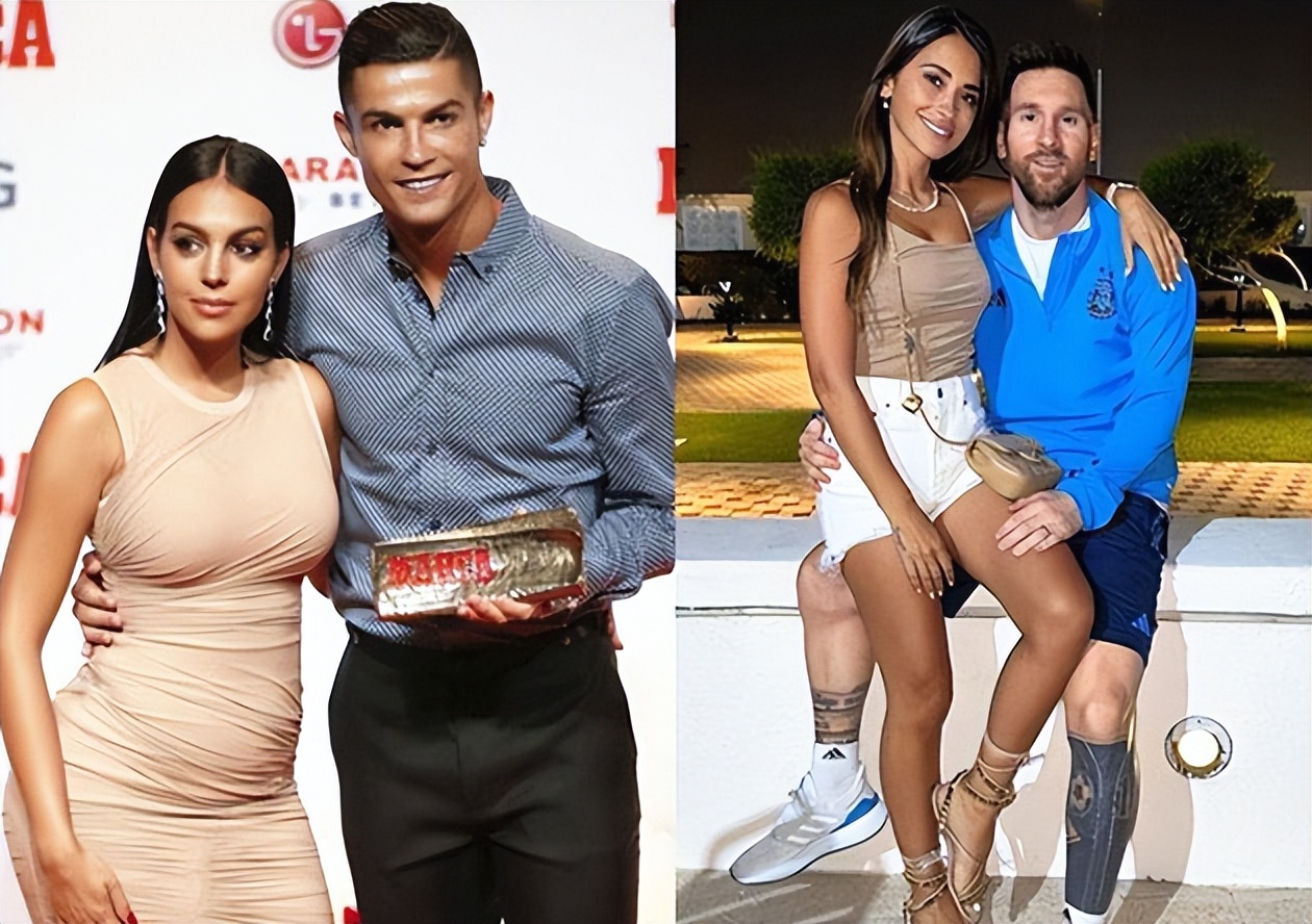 梅西妻子穿金色吊带,梅西老婆穿西服