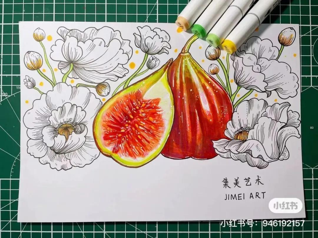 彩铅画出马克笔的效果,彩铅马克笔混合画