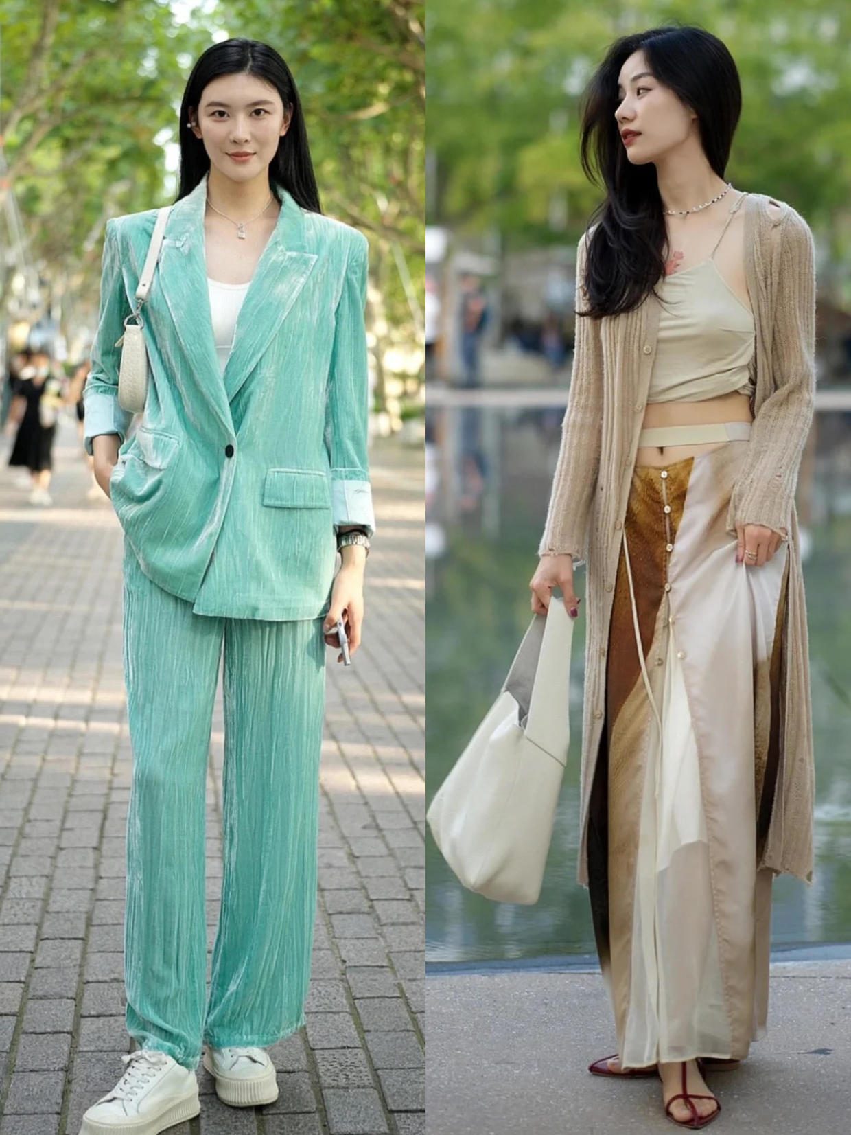 杭州街拍秋季穿搭女,街拍颜值小姐姐的夏日个性穿搭