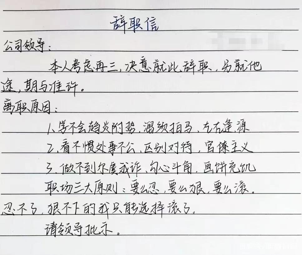 00后嚣张的辞职信火了理由很任性,00后低情商辞职信走红老板看后