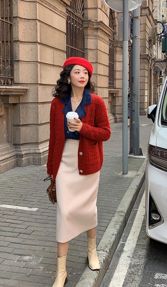 中长款直筒裙如何搭配,春季黑色直筒裙的穿搭方法