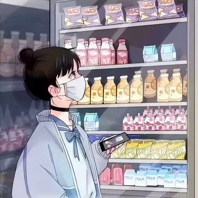 戴口罩情侣图片头像一对,戴帽子和口罩情侣头像黑白动漫