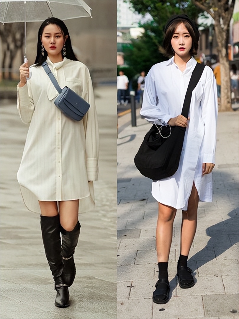 衬衫的多种穿法外穿中长款,衬衫这样穿时髦又高级回头率200